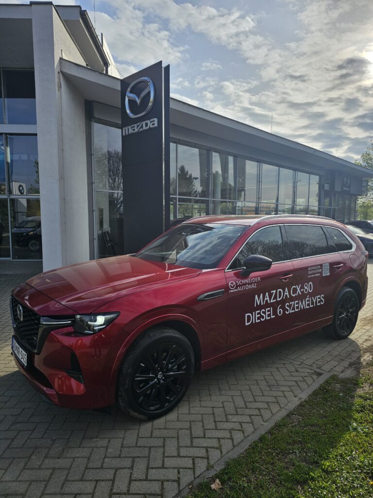 Mazda CX-80 5WGN 3.3L e-SKYACTIV D 254ps 8AT AWD Homura Plus TLOP (6 személyes) Tesztautó
